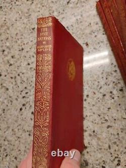 14 Vintage Book Set Rudyard Kipling Leather 1920's-30's Free Shipping