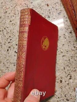 14 Vintage Book Set Rudyard Kipling Leather 1920's-30's Free Shipping