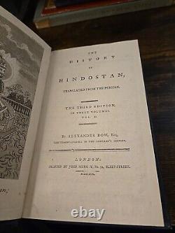 1792 Vintage Book Set The History Of Hindostan By Alexander Dow Library Binding