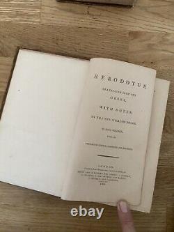 1806 Herodotus Set Beloe X 3 Books Of 4 Vintage Leather Collectible Old