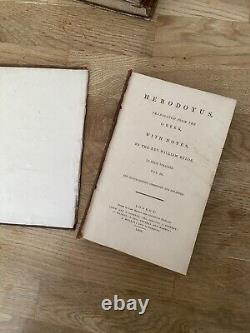 1806 Herodotus Set Beloe X 3 Books Of 4 Vintage Leather Collectible Old