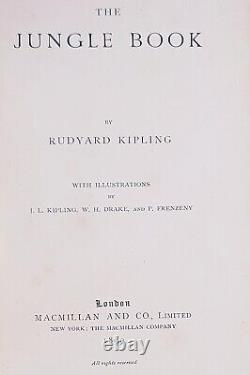 1895 edition THE JUNGLE BOOK SET Antique RARE Mowgli FIRST & 2 Rudyard KIPLING