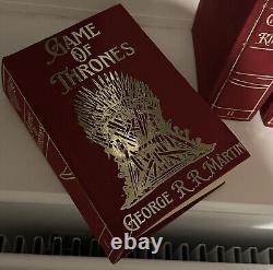 A Game of Thrones A Song of Ice and Fire 7 Book Set Leather Rebinds