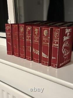 A Game of Thrones A Song of Ice and Fire 7 Book Set Leather Rebinds
