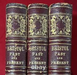 Antique 1881 1882 Bristol Past & Present 3 Volume HB Book Set Nicholls & Taylor