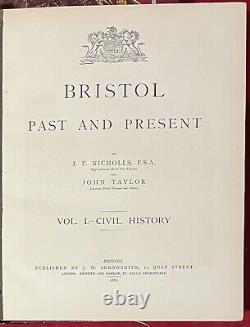 Antique 1881 1882 Bristol Past & Present 3 Volume HB Book Set Nicholls & Taylor