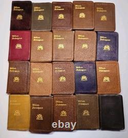 Antique 20 Volume William Shakespeare Mini Leather Book Set Knickerbocker