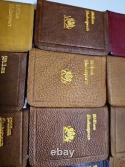Antique 20 Volume William Shakespeare Mini Leather Book Set Knickerbocker