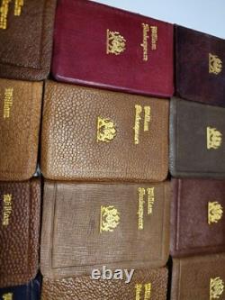 Antique 20 Volume William Shakespeare Mini Leather Book Set Knickerbocker