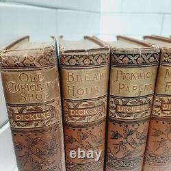 Antique Charles Dickens. 1800's Set Of 8 Books. Worthington. Hardcover