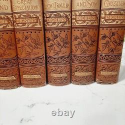 Antique Charles Dickens. 1800's Set Of 8 Books. Worthington. Hardcover