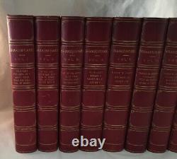 Antique Fine Leather The Works Of William Shakespeare 9 Vol. Book Set 1894-1902