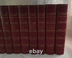 Antique Fine Leather The Works Of William Shakespeare 9 Vol. Book Set 1894-1902