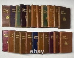 Antique Set of (22) Leather Bound Miniature Shakespeare Folio Book Set Edwardian