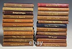 Antique Set of (22) Leather Bound Miniature Shakespeare Folio Book Set Edwardian