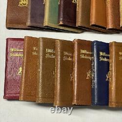 Antique Set of (22) Leather Bound Miniature Shakespeare Folio Book Set Edwardian