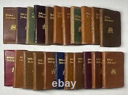 Antique Set of (22) Leather Bound Miniature Shakespeare Folio Book Set Edwardian