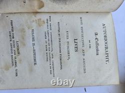 Autobiography A Collection Of Lives 1826. Leather SET of 8 Books