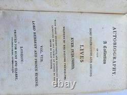 Autobiography A Collection Of Lives 1826. Leather SET of 8 Books