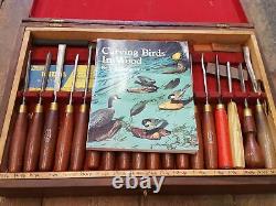 Beautiful Set of 33 Wood Carving Tools Marples & Ashley Iles in Nice Box w Book