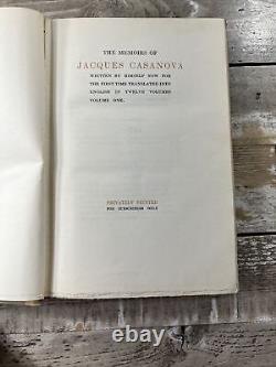 C1900 Antique Autobio. 12 Book Set Memoirs of Jacques Casanova #122/750