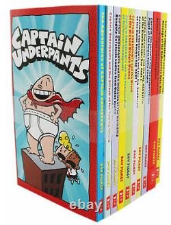 Captain Underpants 10 Books Collection Set Dav Pilkey Children Books Gift Pack