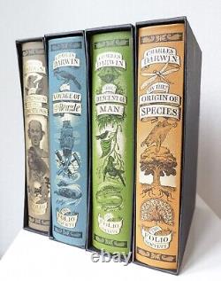 Charles Darwin Folio Society x 4 Full Set Book Collection As New