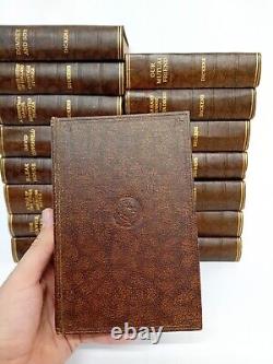 Charles Dickens Set Odhams Press Faux Leather Brown Vintage Collection 16 Books