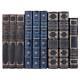 Collectable Antique Leather Book Set 1 Foot Of Decorative Leather Books