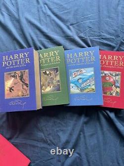 Collectible Harry Potter Deluxe Edition Cloth Bound 1-4 Set Includes 1st Edition