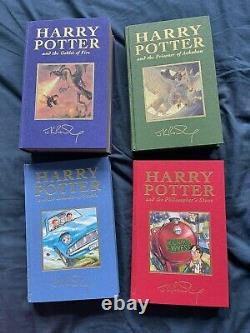 Collectible Harry Potter Deluxe Edition Cloth Bound 1-4 Set Includes 1st Edition