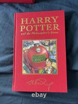 Collectible Harry Potter Deluxe Edition Cloth Bound 1-4 Set Includes 1st Edition