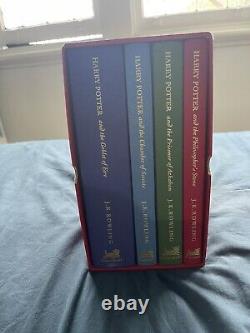 Collectible Harry Potter Deluxe Edition Cloth Bound 1-4 Set Includes 1st Edition