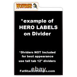 Comic Book Storage Box Divider HERO Labels Brand Master set 510 LABELS! 17 SETS