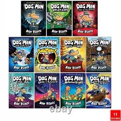 Dog Man Series 1-11 Books Collection Set By Dav Pilkey Dog Man, Unleashed, Fetch