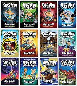 Dog Man Series 1-12 Books Collection Set By Dav Pilkey Dog Man, Unleashed, Tale