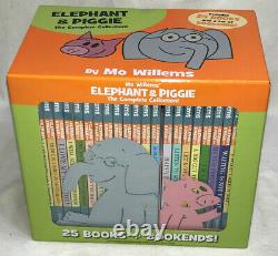 ELEPHANT & PIGGIE Complete Collection MO WILLEMS 25 Book & Bookends Set- NEW