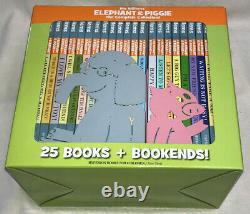 ELEPHANT & PIGGIE Complete Collection MO WILLEMS 25 Book & Bookends Set- NEW