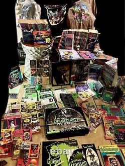 Entire Goosebumps Memorabilia Collection With Books Vintage MASSIVE Lot