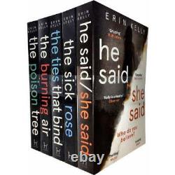 Erin Kelly Collection 5 Books Set He Said/She Said, The Sick Rose, The Ties Tha