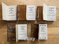 Game Of Thrones A Song Of Ice And Fire All 5 custom leather bound books, crests