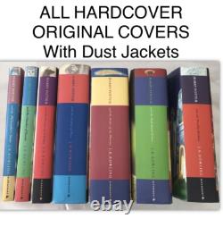 Harry Potter Book Set Hardcover 1-7 Complete First Edition Original Covers DJ