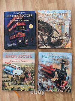 Harry Potter Illustrated Editions 4 Books Set by J. K. Rowling