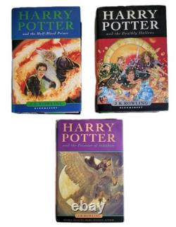 Harry Potter Set of three rare first edition hardback books Bloomsbury 1999-2007
