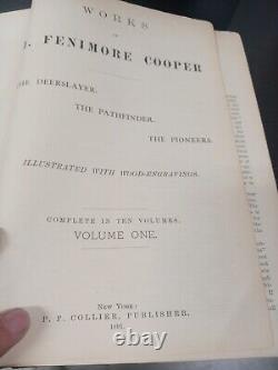 James Fenimore Cooper's Works antique 4 Volumes of 10 vol set Collier 1891