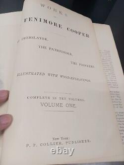 James Fenimore Cooper's Works antique 4 Volumes of 10 vol set Collier 1891