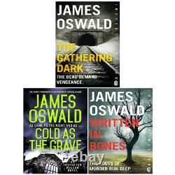 James Oswald Grave, Gathering Dark, Written in Bones 3 Books Collection Set PB NEW