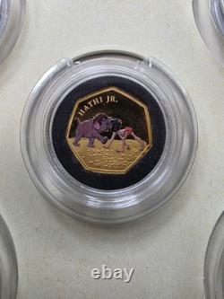 Jungle Book 2.25g 24ct Gold + silver plated Coin Set Disney Collection