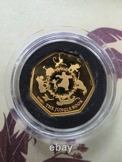 Jungle Book 2.25g 24ct Gold + silver plated Coin Set Disney Collection