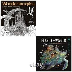 Kerby Rosanes Colouring Book Collection 2 Books Set Wondermorphia, Fragile World